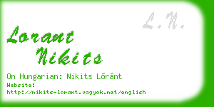 lorant nikits business card