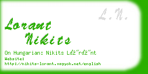 lorant nikits business card